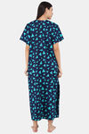 Shararat Cotton Full Length Nightdress - Sky Blue — thumbnail 4